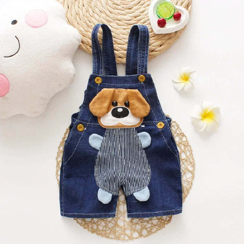 Summer Denim Bear Overalls For Toddlers