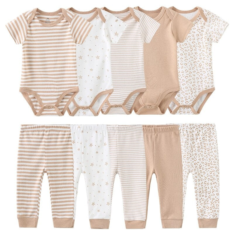 Casual Stripes Pure Cotton Toddler Outfits-Children Cloth Shop