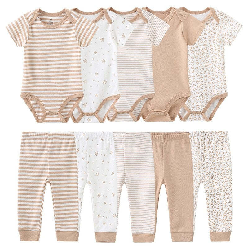 Casual Stripes Pure Cotton Toddler Outfits-Children Cloth Shop