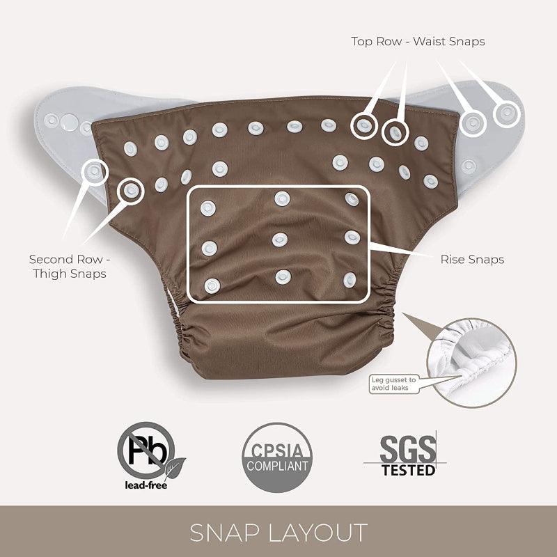 4 Pack Winter Cloth Pocket Diapers With 4 Bamboo Inserts For Baby Set-Children Cloth Shop