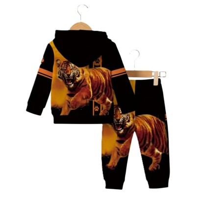 Tiger Print Onesie Jumpsuit With Matching Pants For Boys And Girls