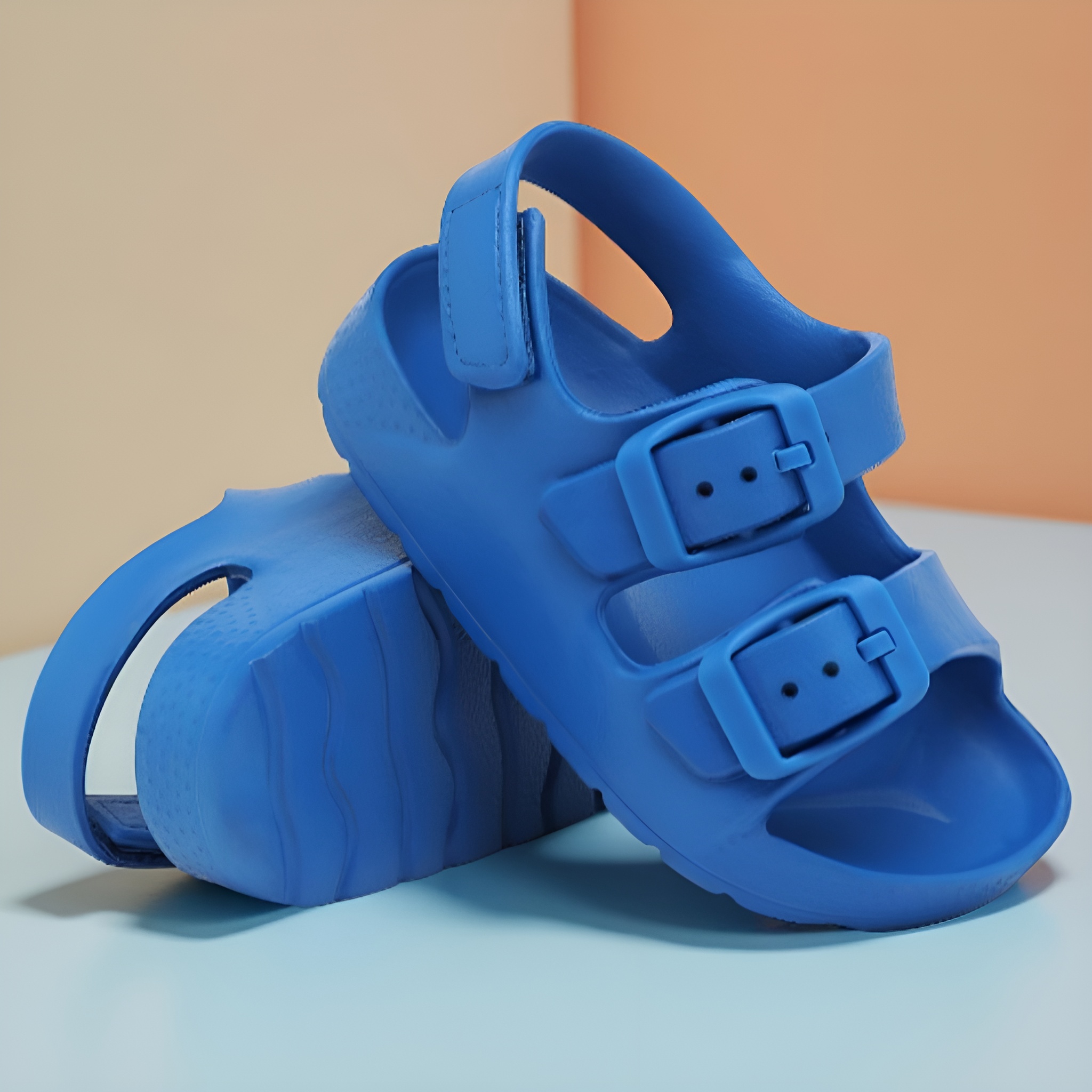 Toddler Boys And Girls Open Toe Buckle Sandals With Adjustable Strap