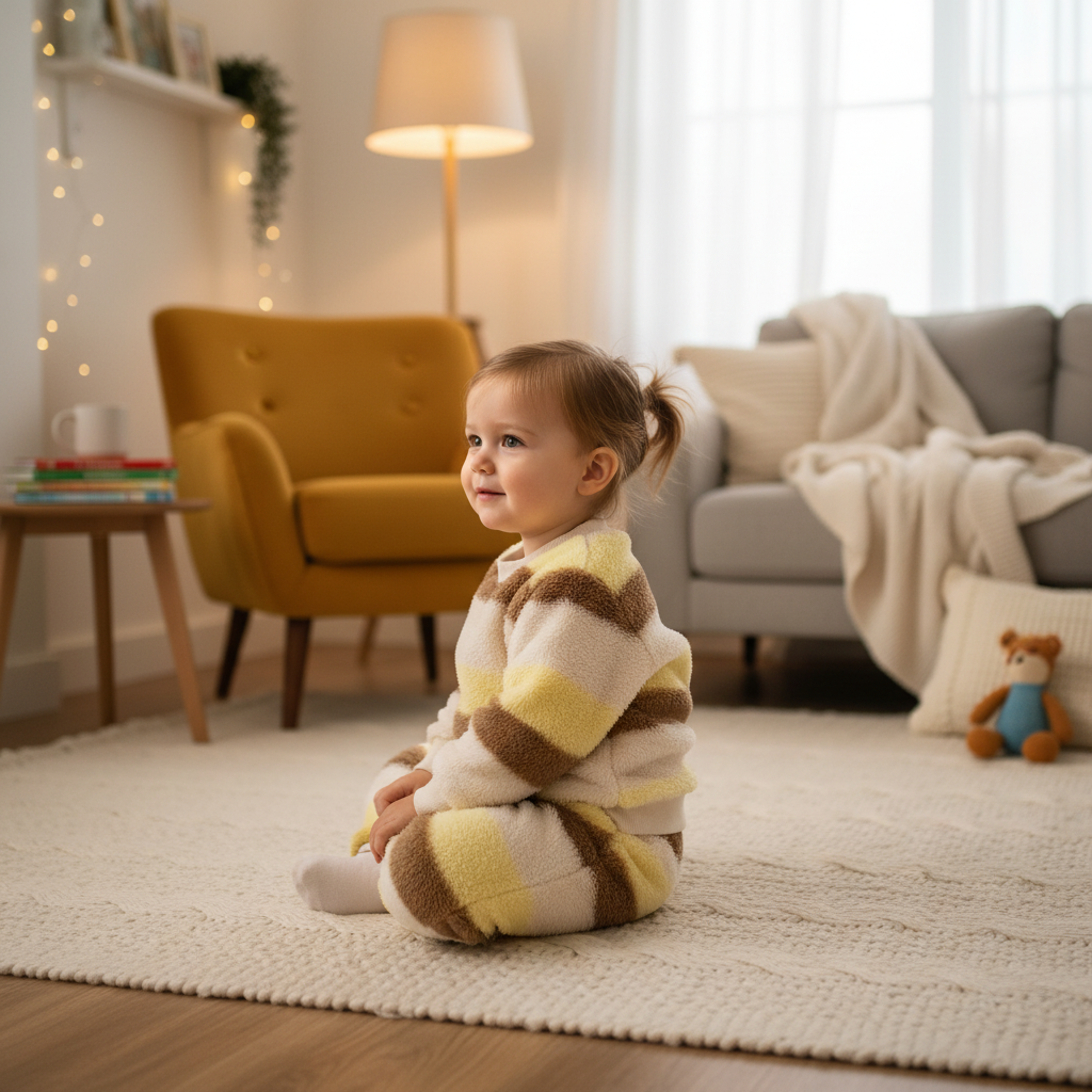 Girls Christmas Flannel Pajamas Set Thickened for Warm Winter Comfort