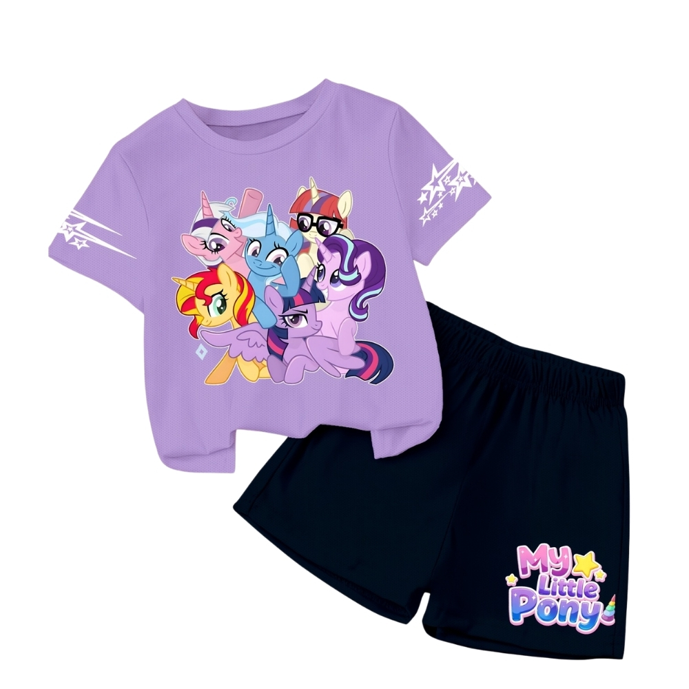Twilight Sparkle Graphic Themed Sweatshirt And Flared Pants Set For Girls