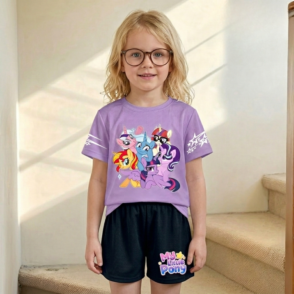 Twilight Sparkle Graphic Themed Sweatshirt And Flared Pants Set For Girls