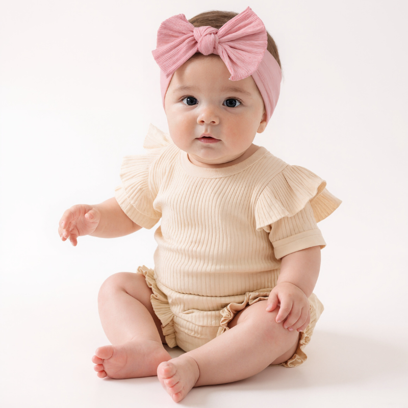 Stretchy Soft Knot Headbands With Hair Bows For Toddlers