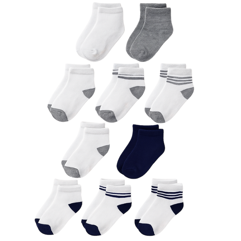 Pack Of 10 Non Slip Grip Socks For Babies And Toddlers