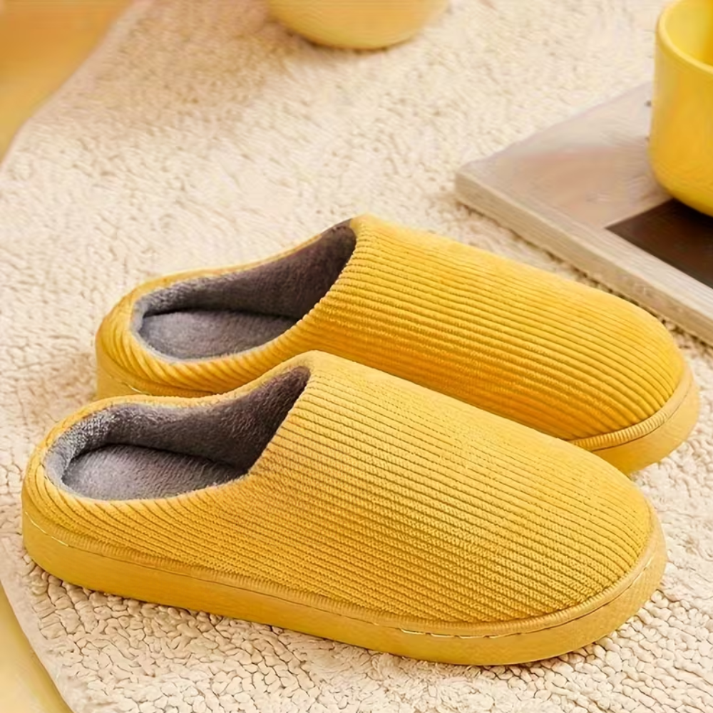 Striped Slip On Slippers For Kids With Soft Fabric