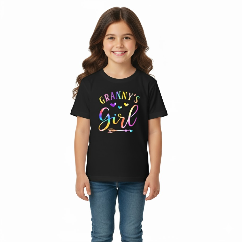 Grannys Girl Multicolor Print Summer Short Sleeve Tee