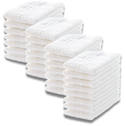 24 Pack Cotton Muslin Burp Cloths for Baby Large Extra Soft And Absorbent White