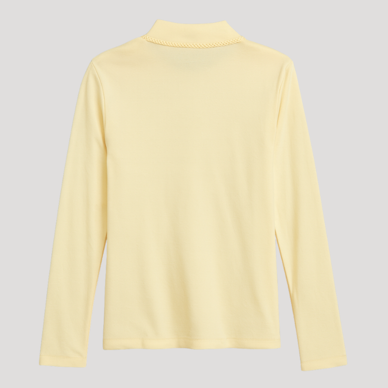Girls Uniform Long Sleeve Picot Collar Polo