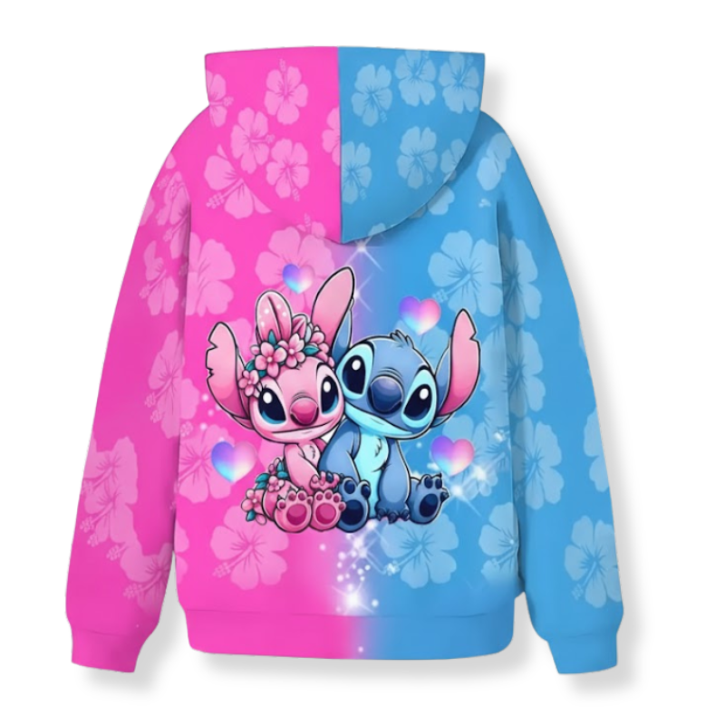 Cartoon Printed Zip Up Hooded Kids Top