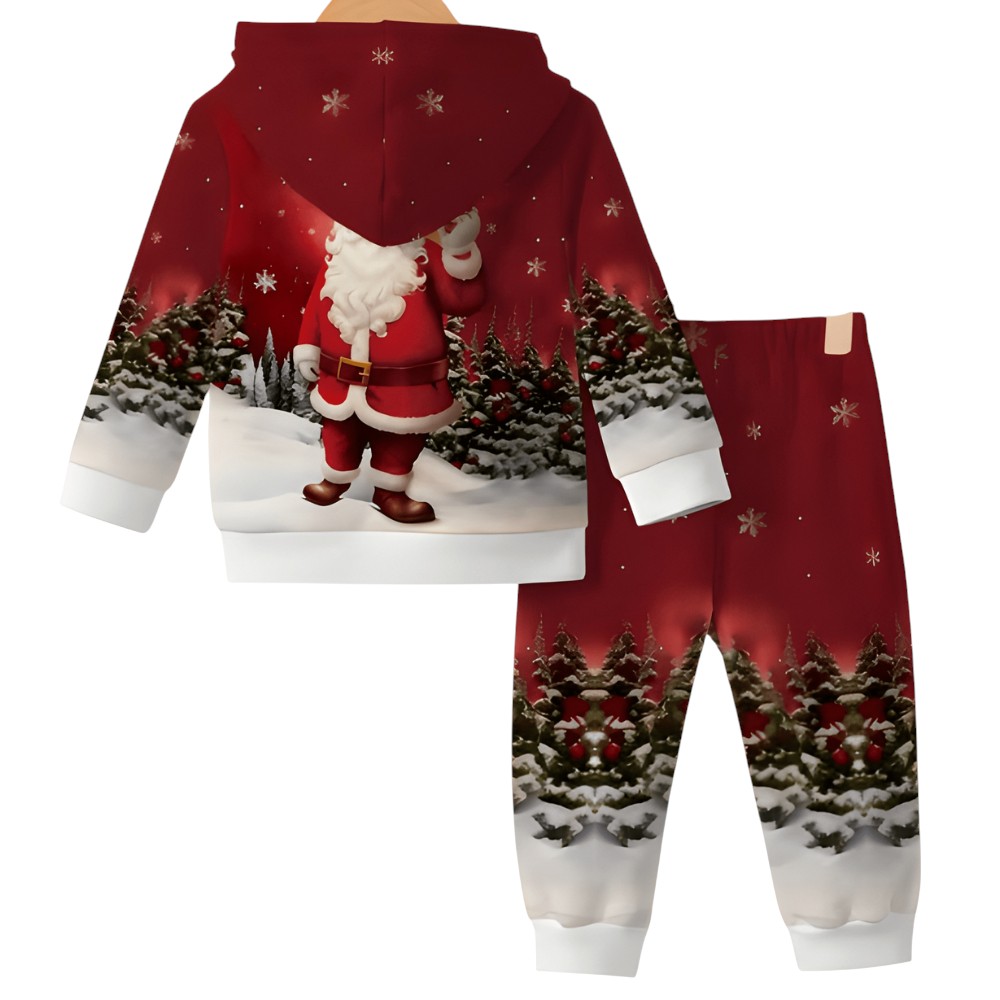 Christmas Themed Hoodie And Pants Set For Boys