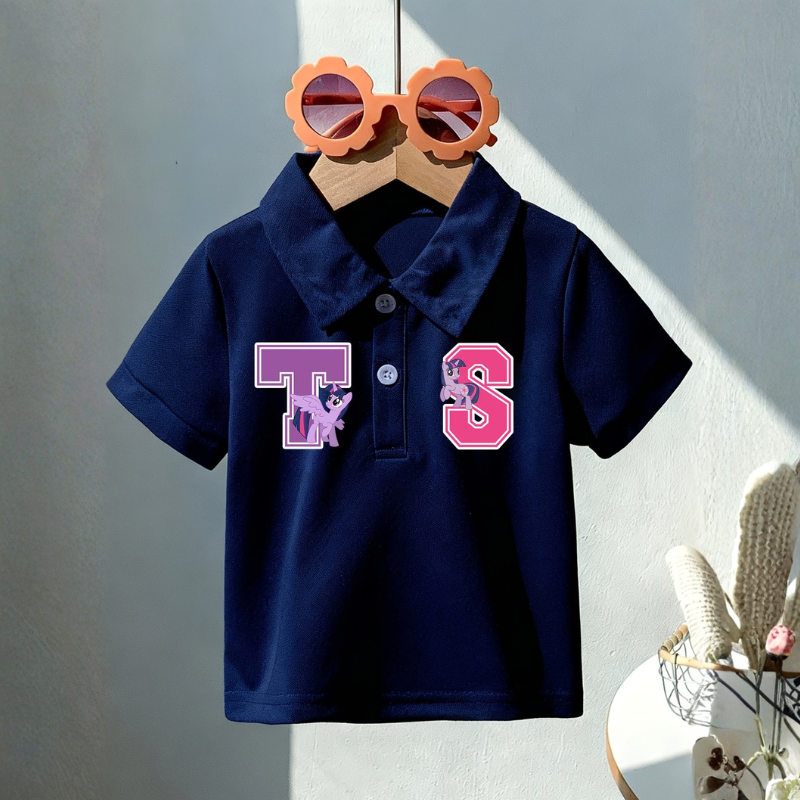 Twilight Sparkle Cartoon Printed Polo T Shirt For Girls