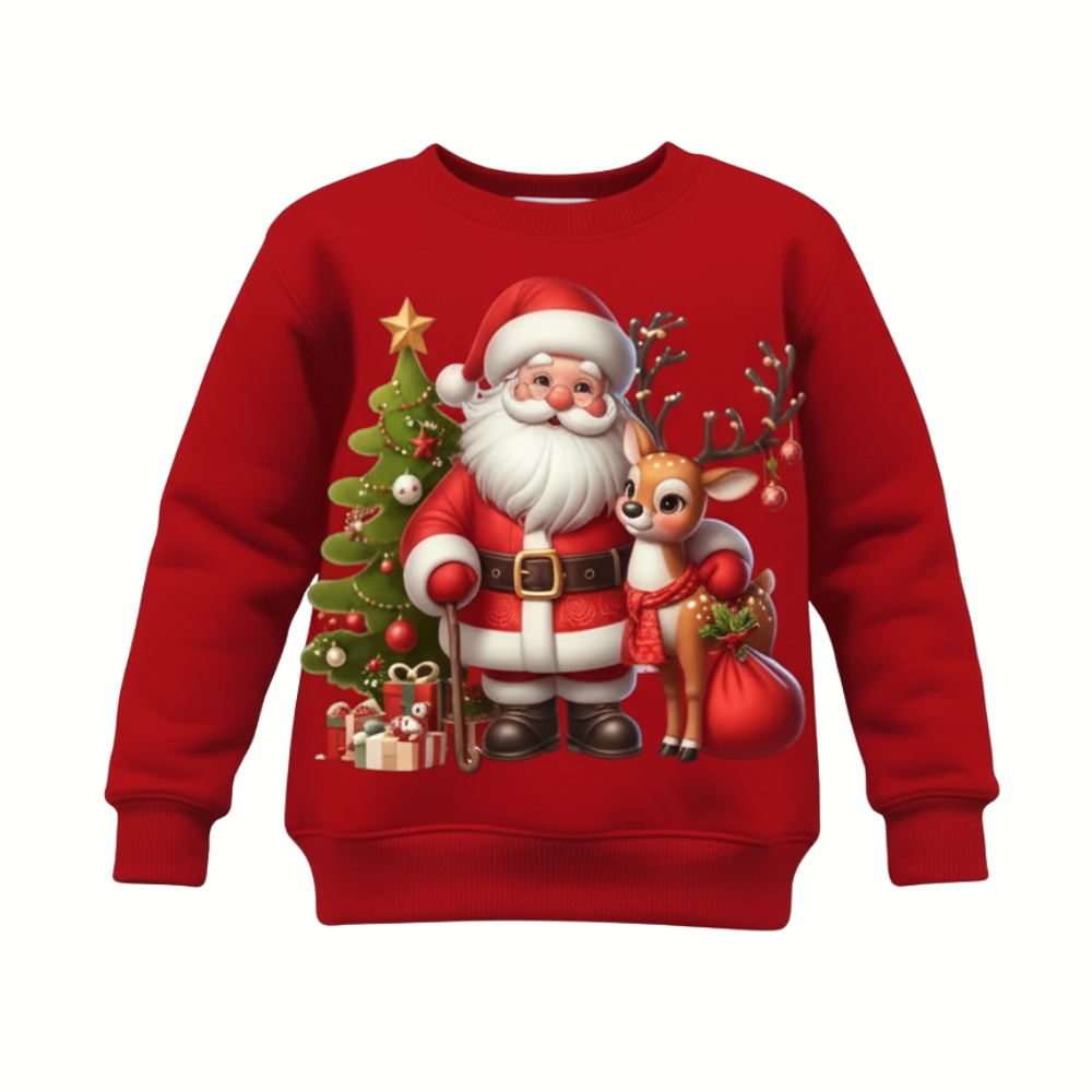 Stylish Boys Autumn Winter Sweatshirt with Santa Claus