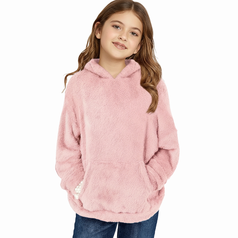 Girls Fuzzy Fleece Pullover Hoodies Sweatshirt