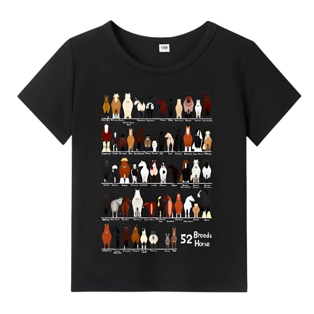 Various Horse 3D Print Short Sleeve T Shirt 