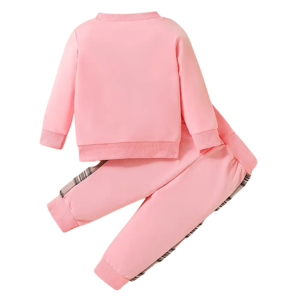 Bear Embroidery Toddler Two Piece Outfit Set