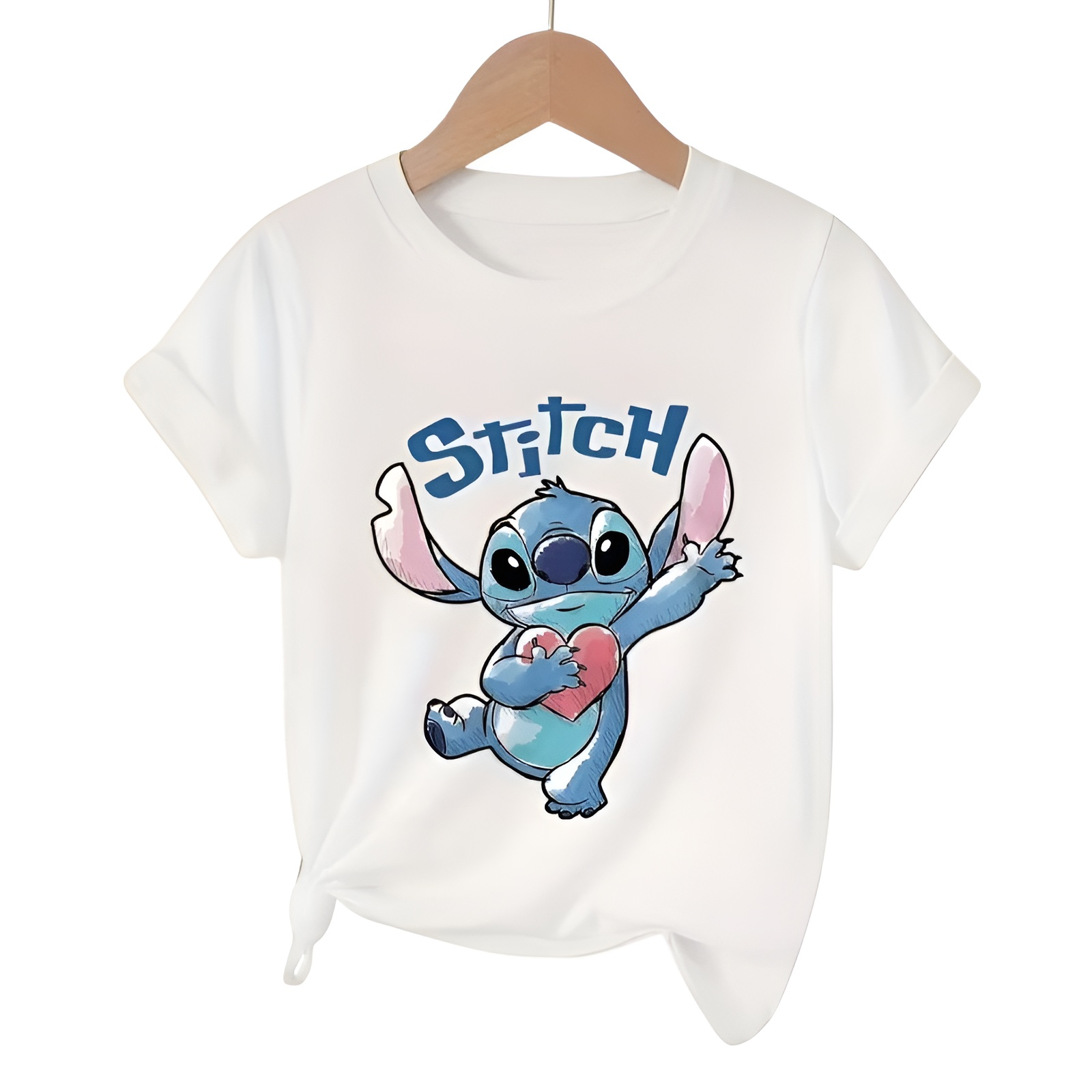 Stitch Cartoon Short Sleeve Graphic T Shirt