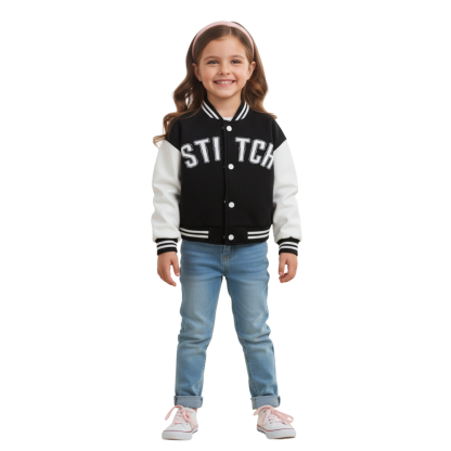 Baseball Jacket Printed For Girls