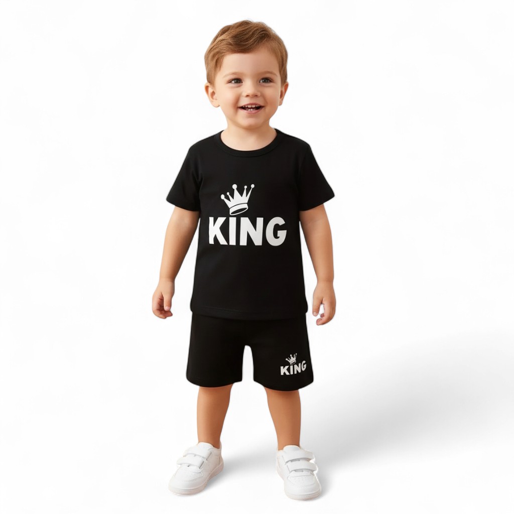 Summer Baby Boy Round Neck Letter Printed Set