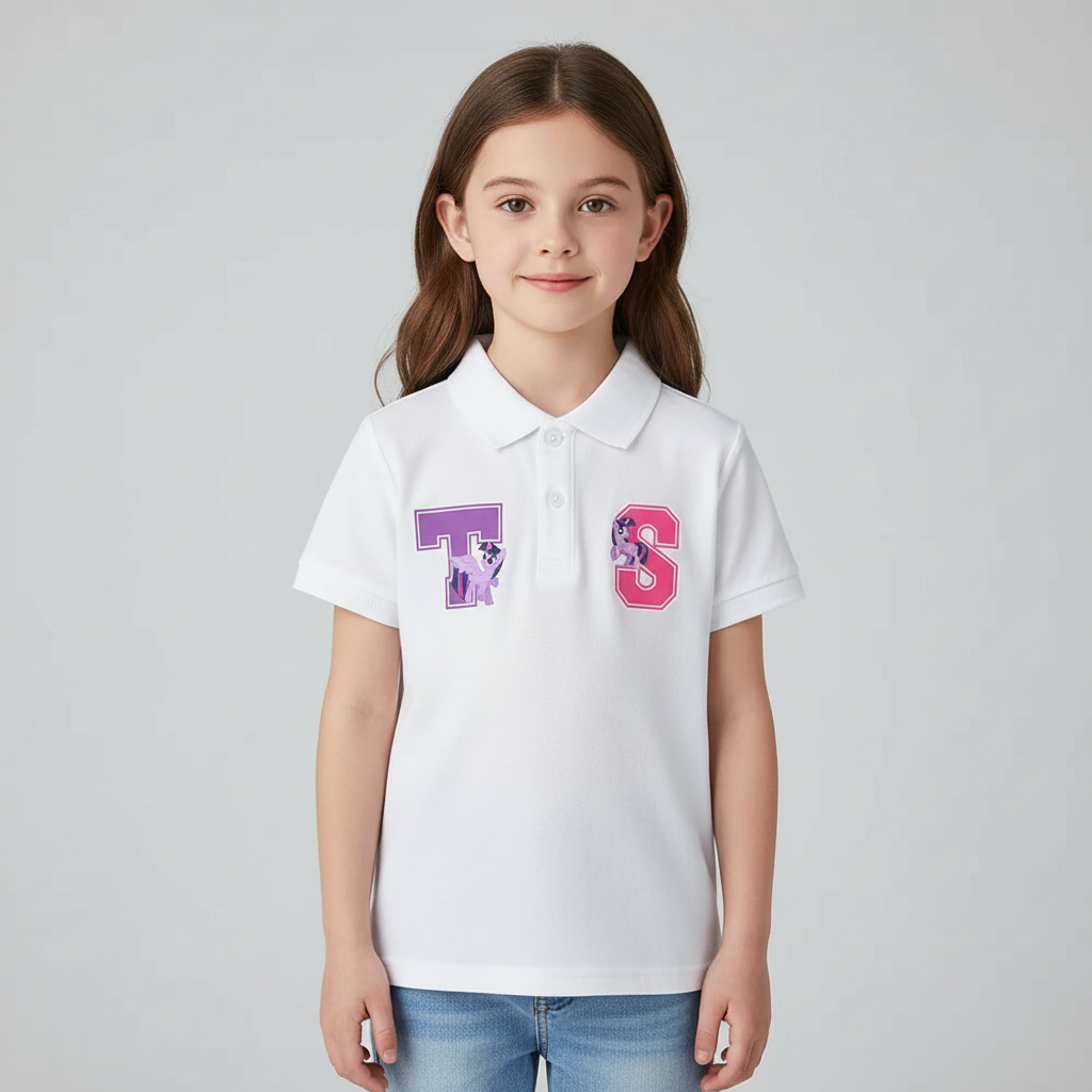 Twilight Sparkle Cartoon Printed Polo T Shirt For Girls