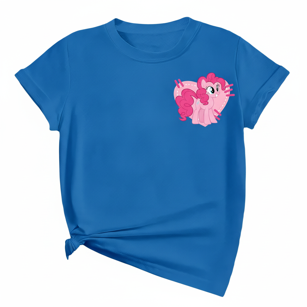 Pinkie Pie Graphic Theme Mesh Short Sleeve T Shirt For Girls