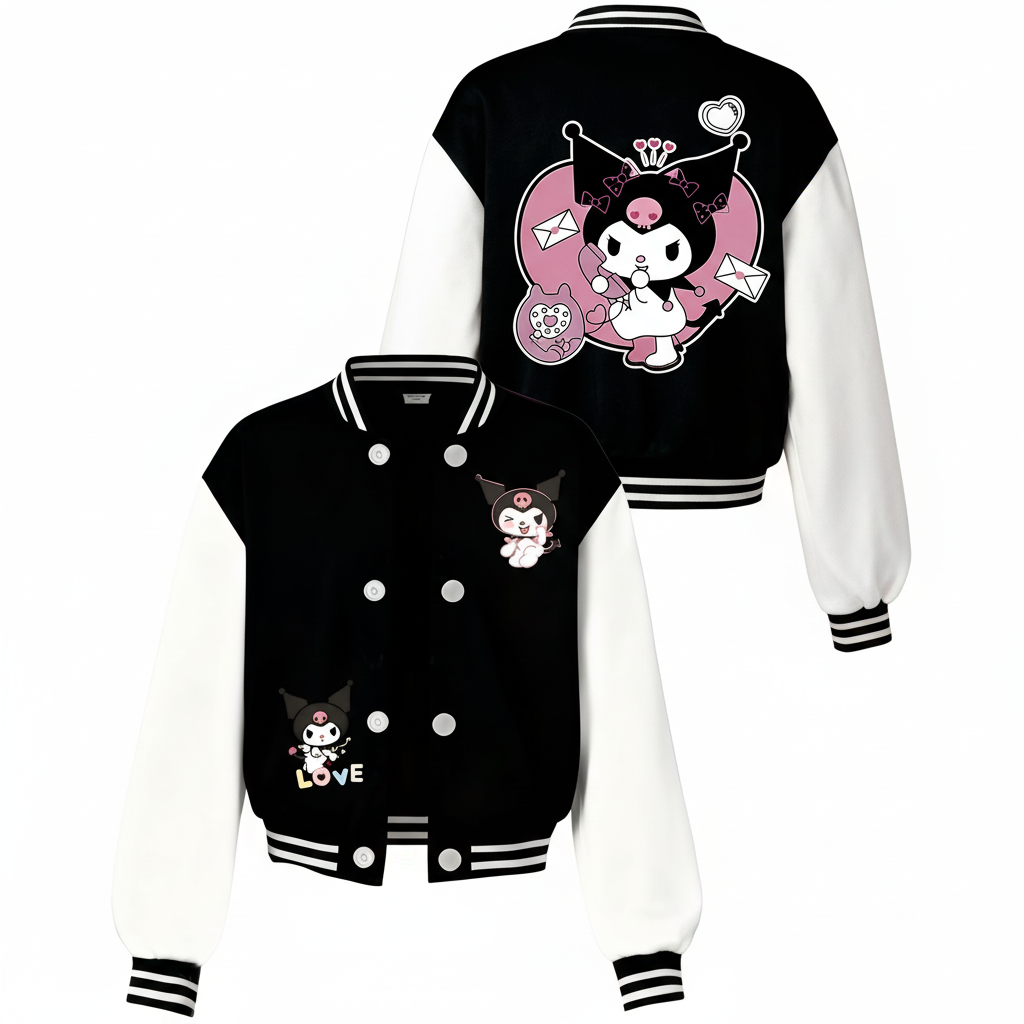 Stylish Kuromi Inspired Customized Jacket For Girls 