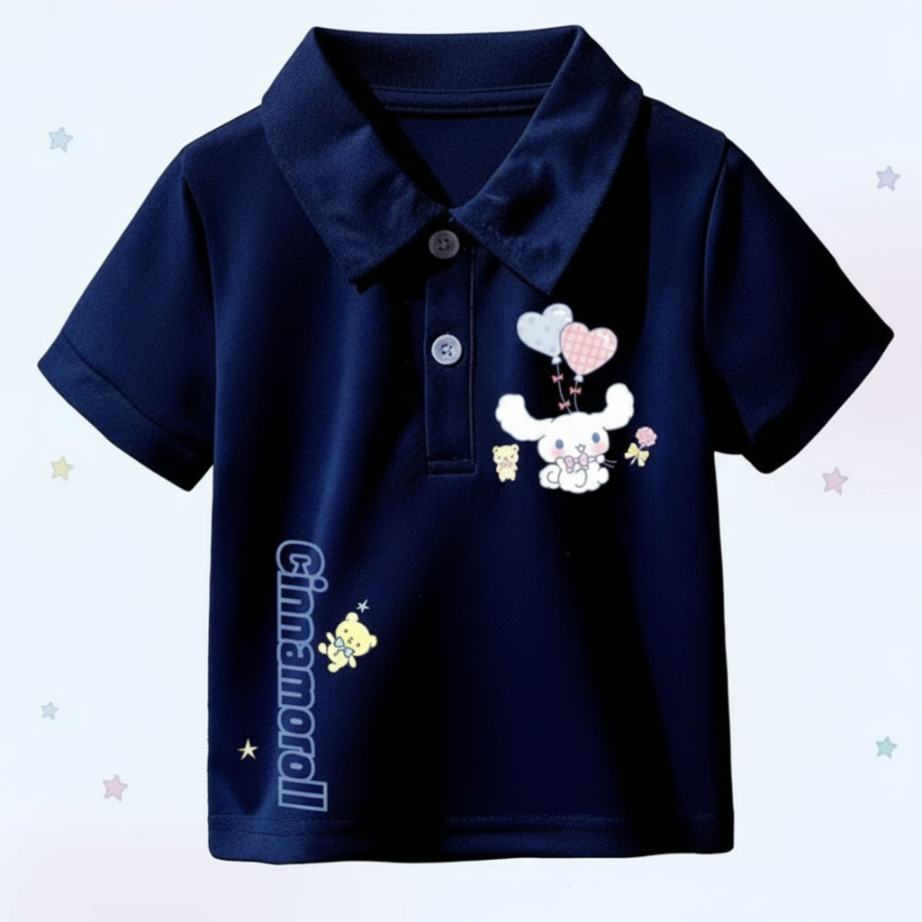 Cinnamoroll Double Sided Cartoon Print Casual Polo T Shirt For Girls