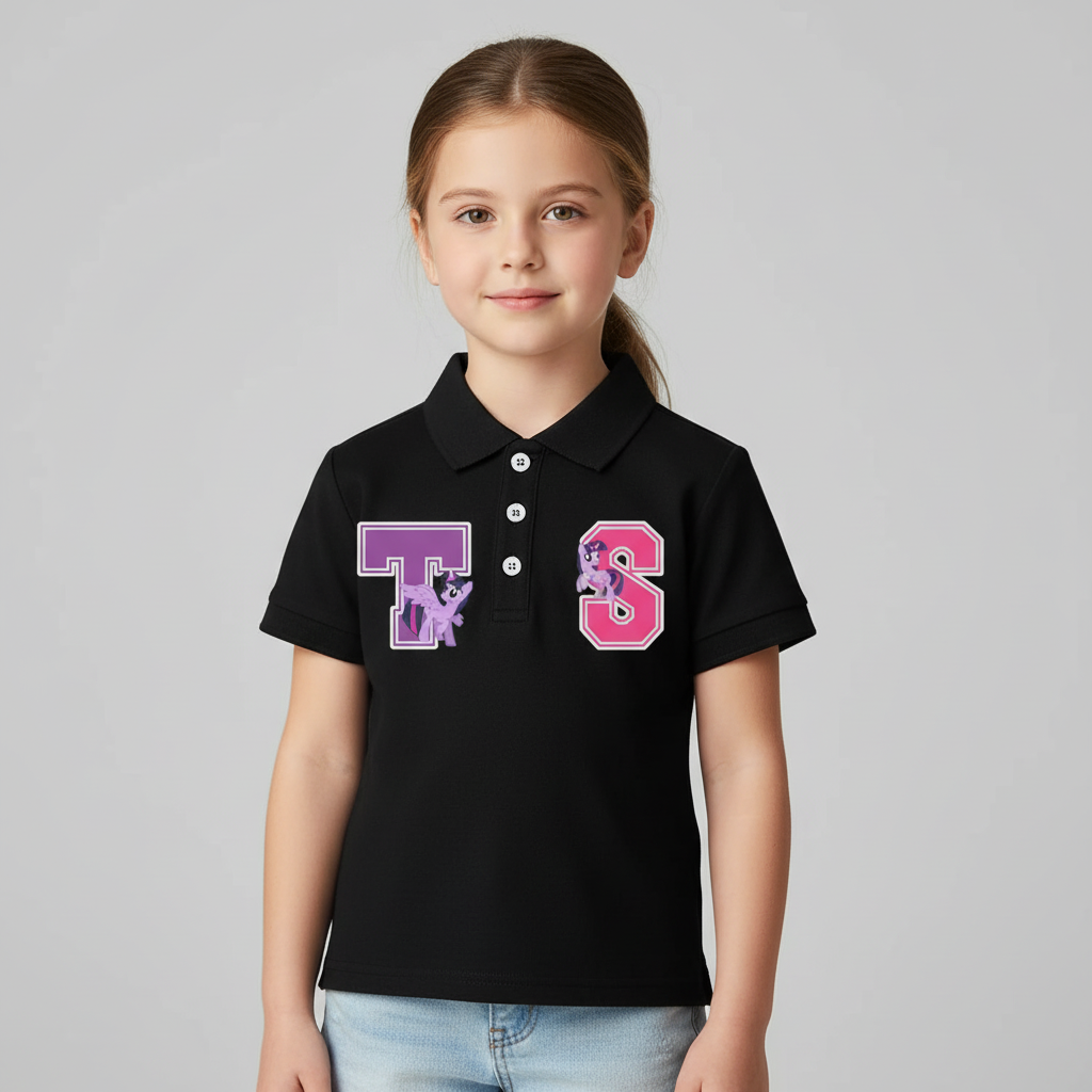 Twilight Sparkle Cartoon Printed Polo T Shirt For Girls