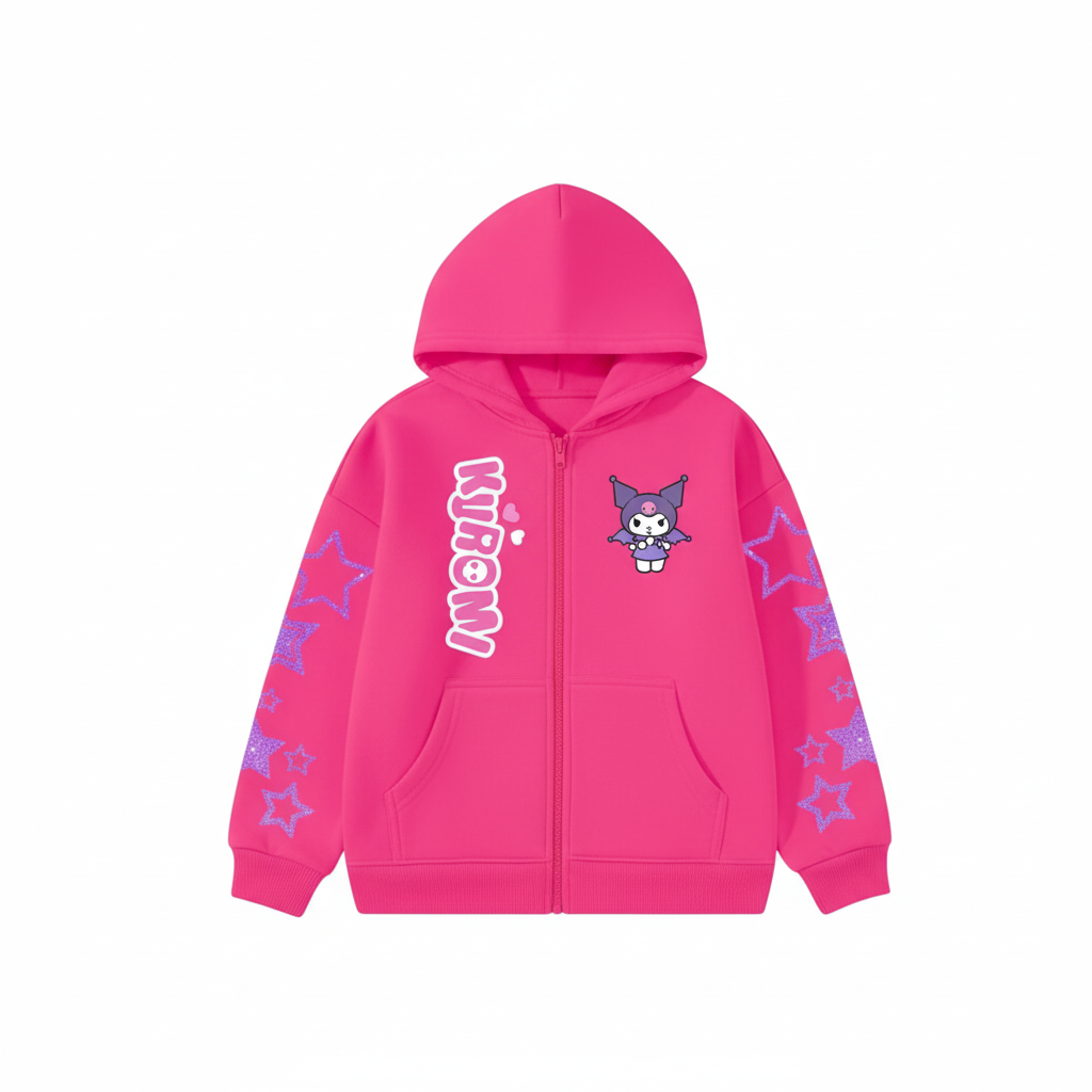 Customizable Hoodie With Double Sided Kuromi Print