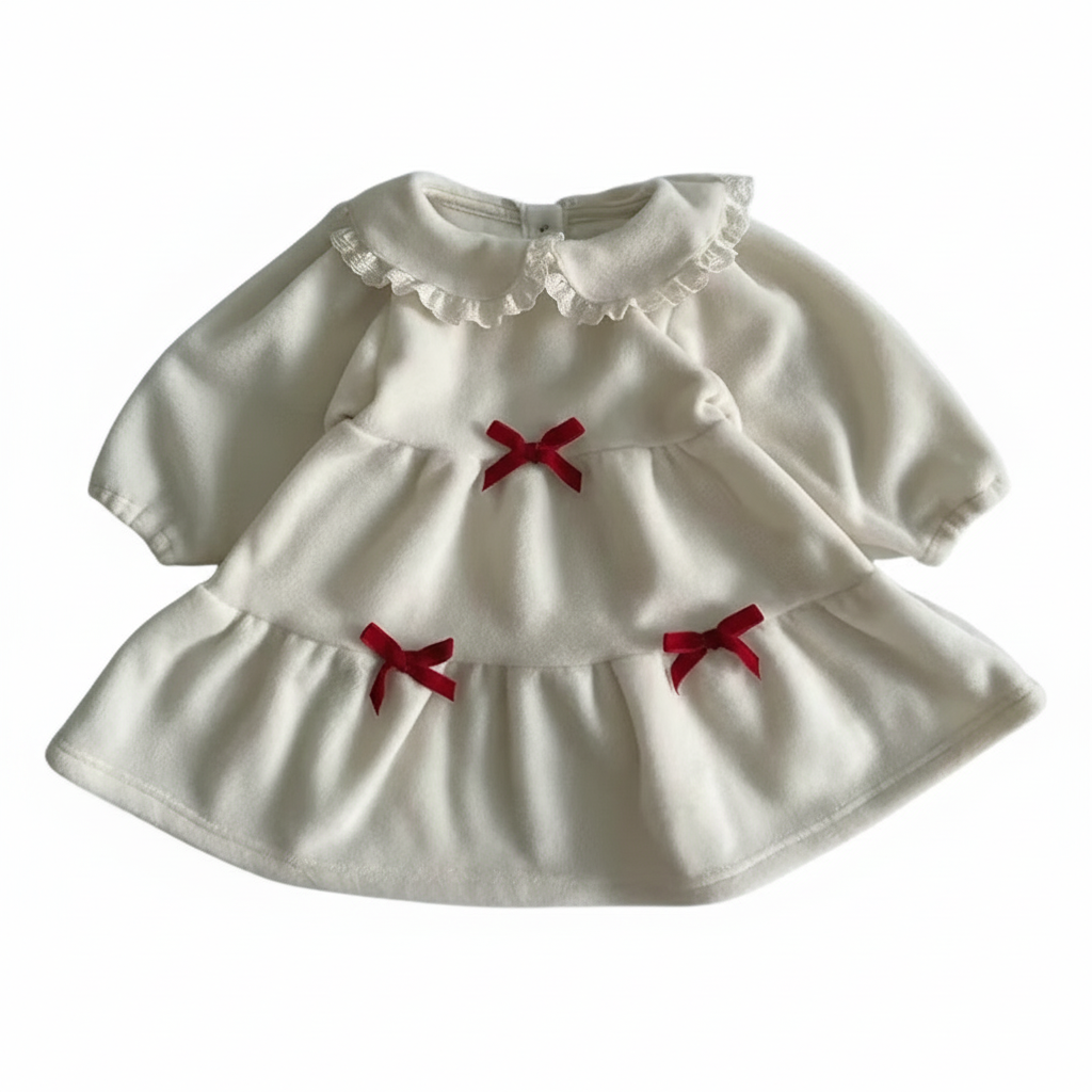 Cozy Fleece Christmas Dress For Girls