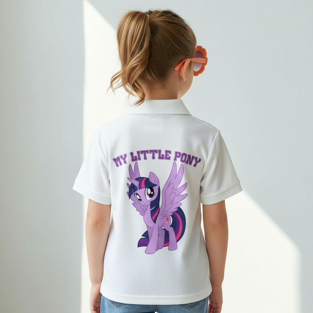 Twilight Sparkle Cartoon Printed Polo T Shirt For Girls