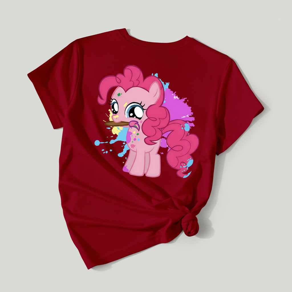 Pinkie Pie Graphic Theme Mesh Short Sleeve T Shirt For Girls