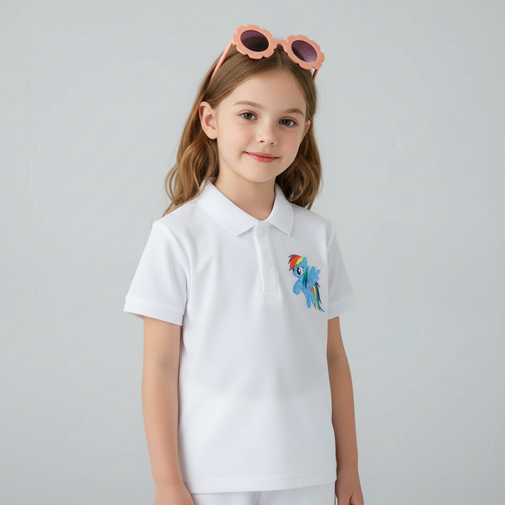 My Little Pony Rainbow Dash Printed Double Side Polo T Shirt For Girls