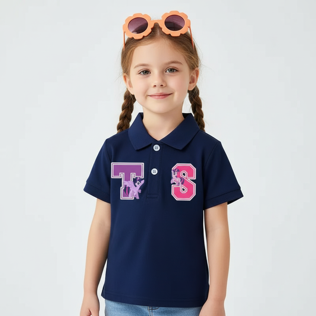 Twilight Sparkle Cartoon Printed Polo T Shirt For Girls
