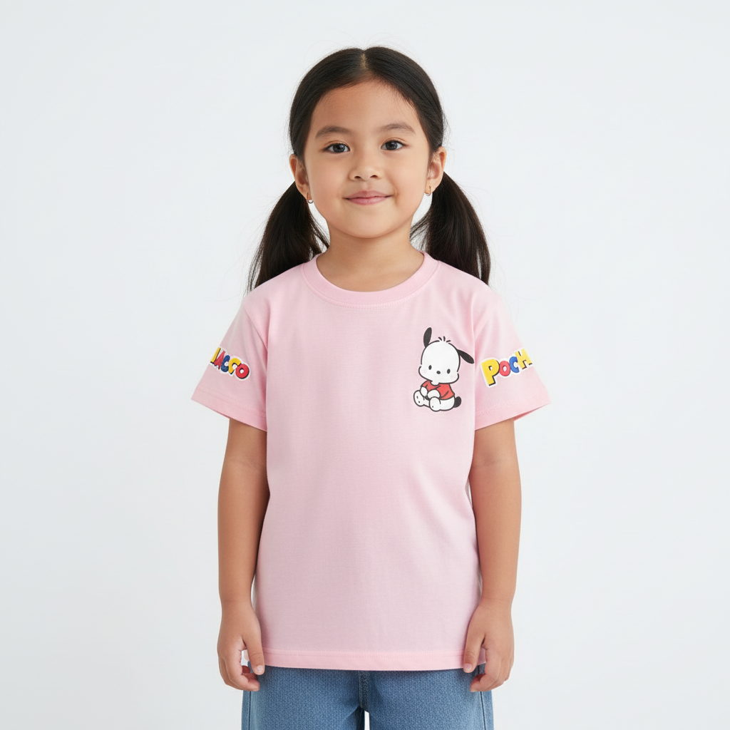 Pochacco Cartoon Printed Short Sleeves T Shirt For Girls