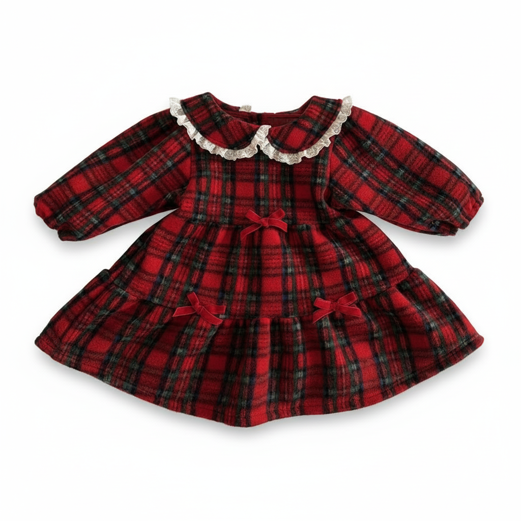 Cozy Fleece Christmas Dress For Girls