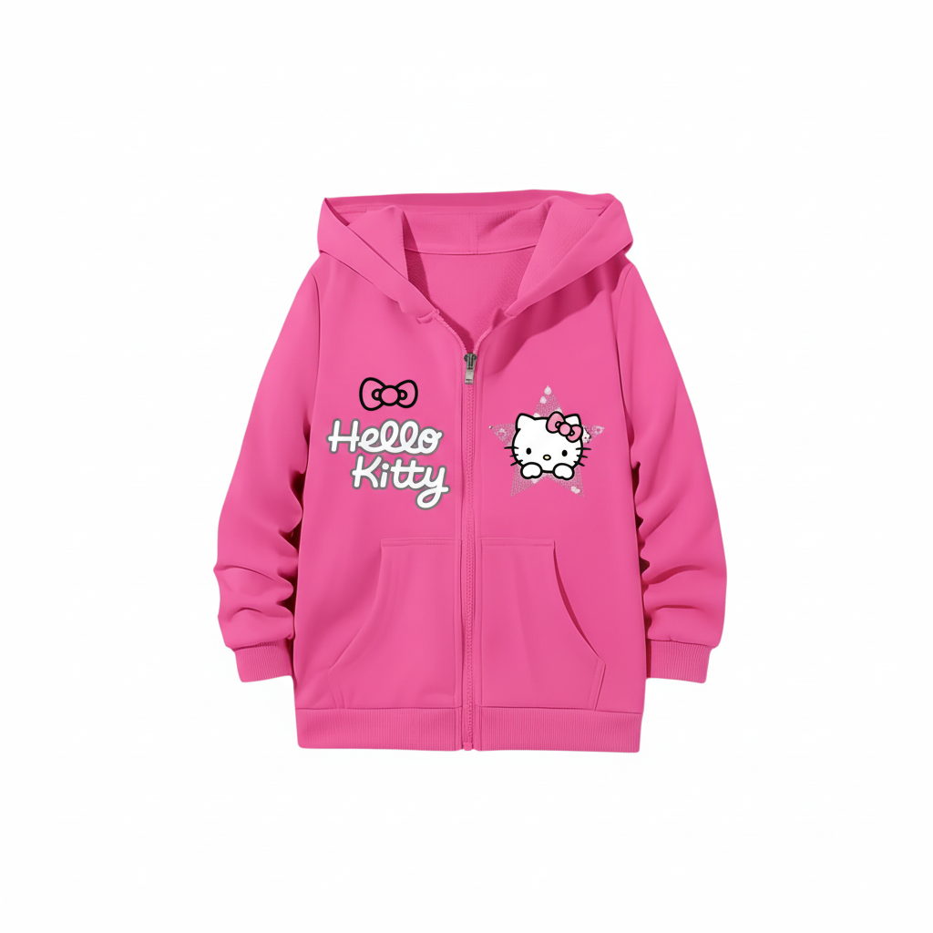 Personalised Stylish And Comfortable Hello Kitty Themed Hoodie For Girls