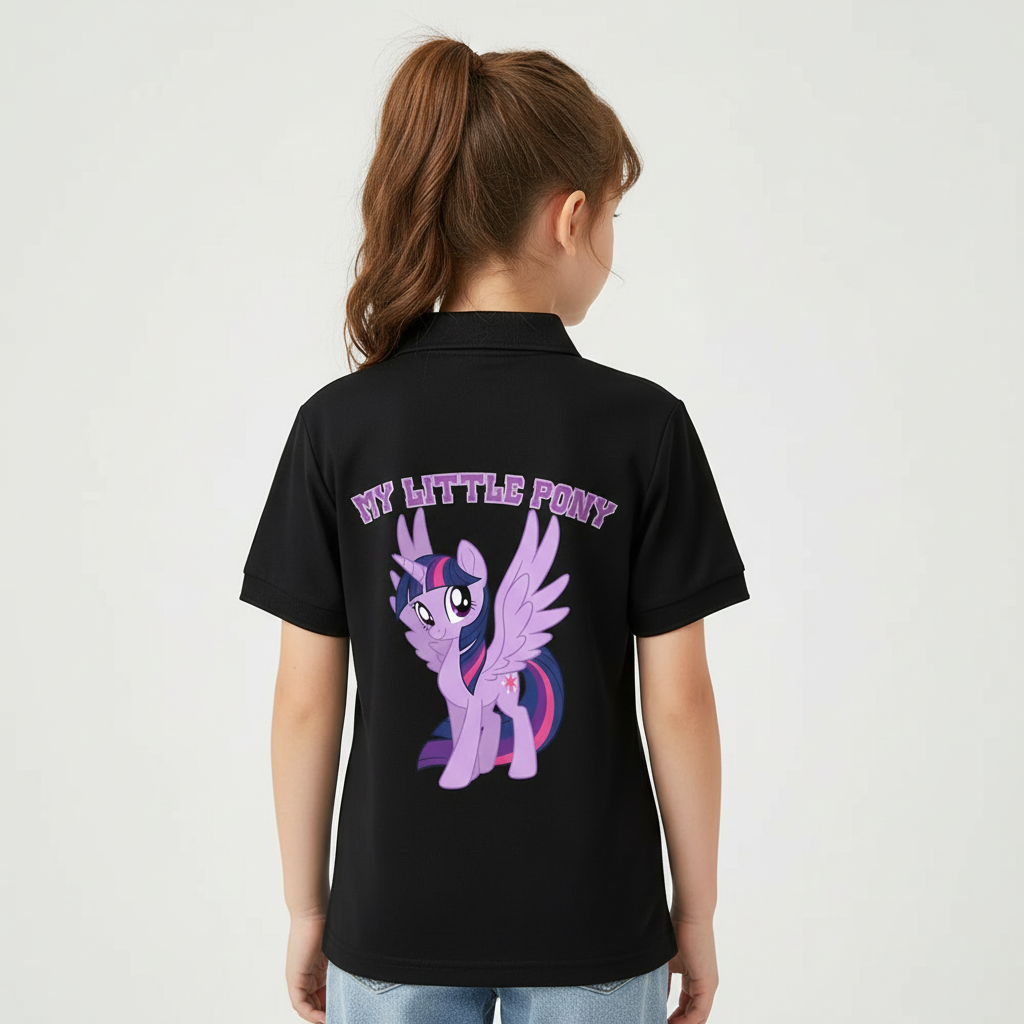 Twilight Sparkle Cartoon Printed Polo T Shirt For Girls