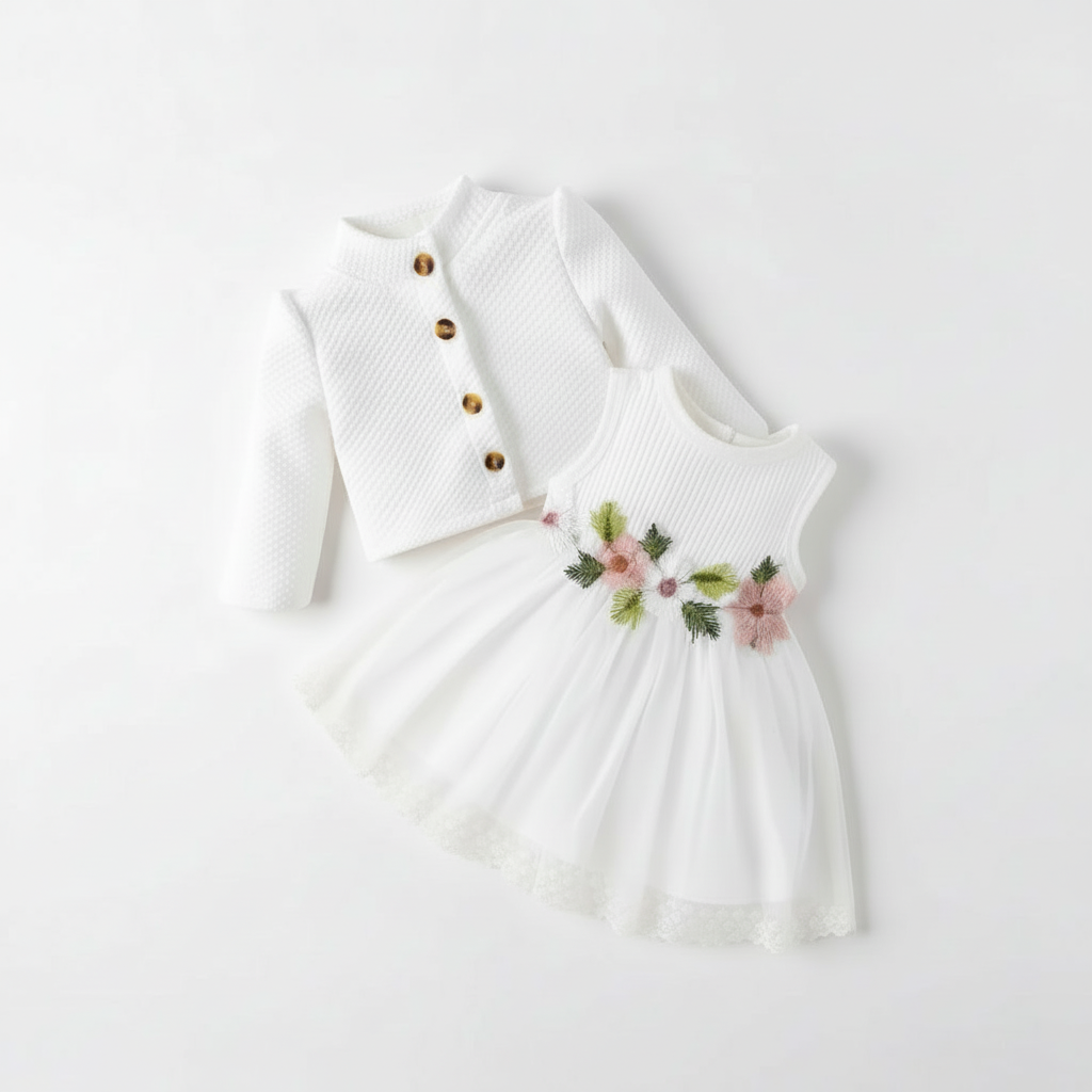 Baby Girl Flower Tulle Dress Set