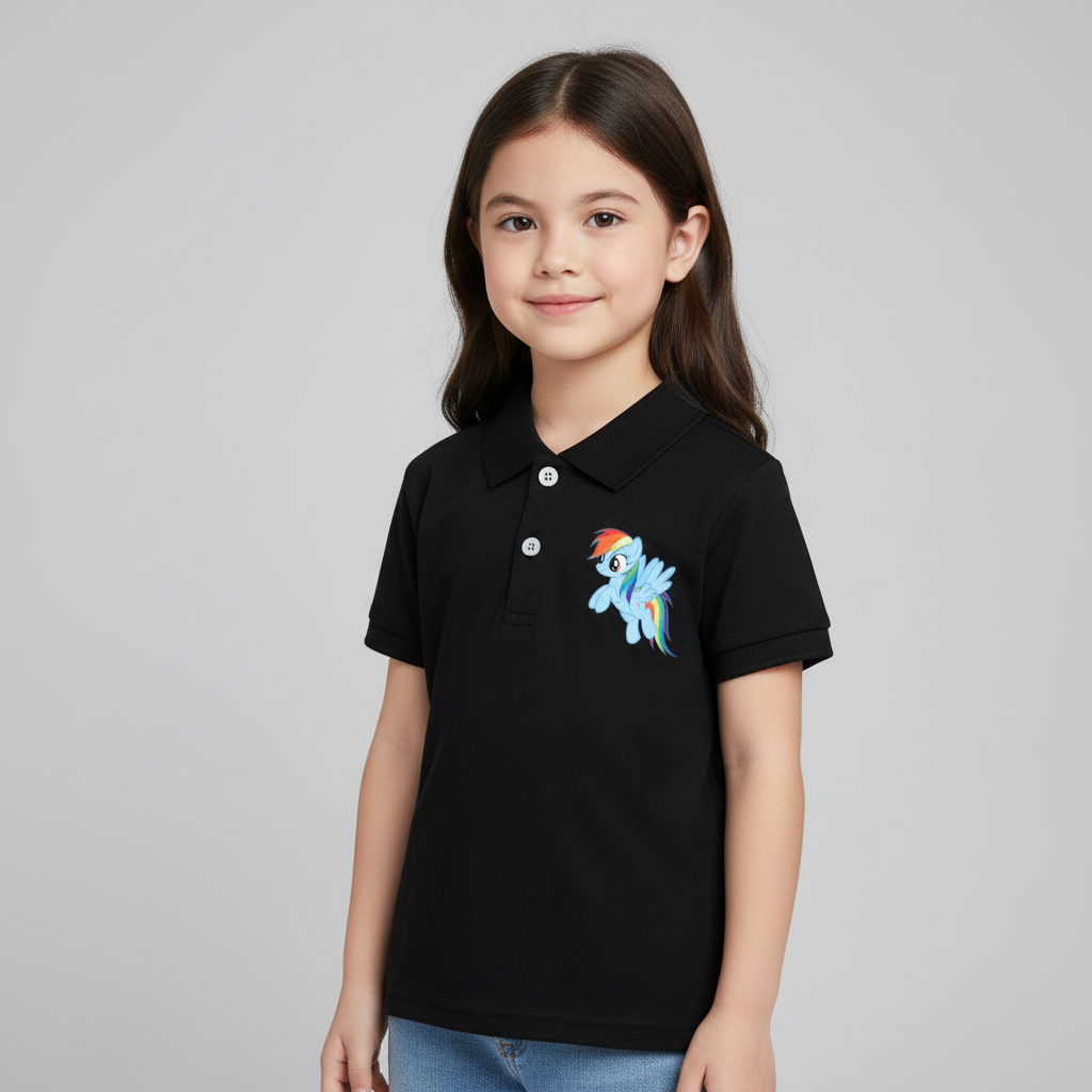 My Little Pony Rainbow Dash Printed Double Side Polo T Shirt For Girls