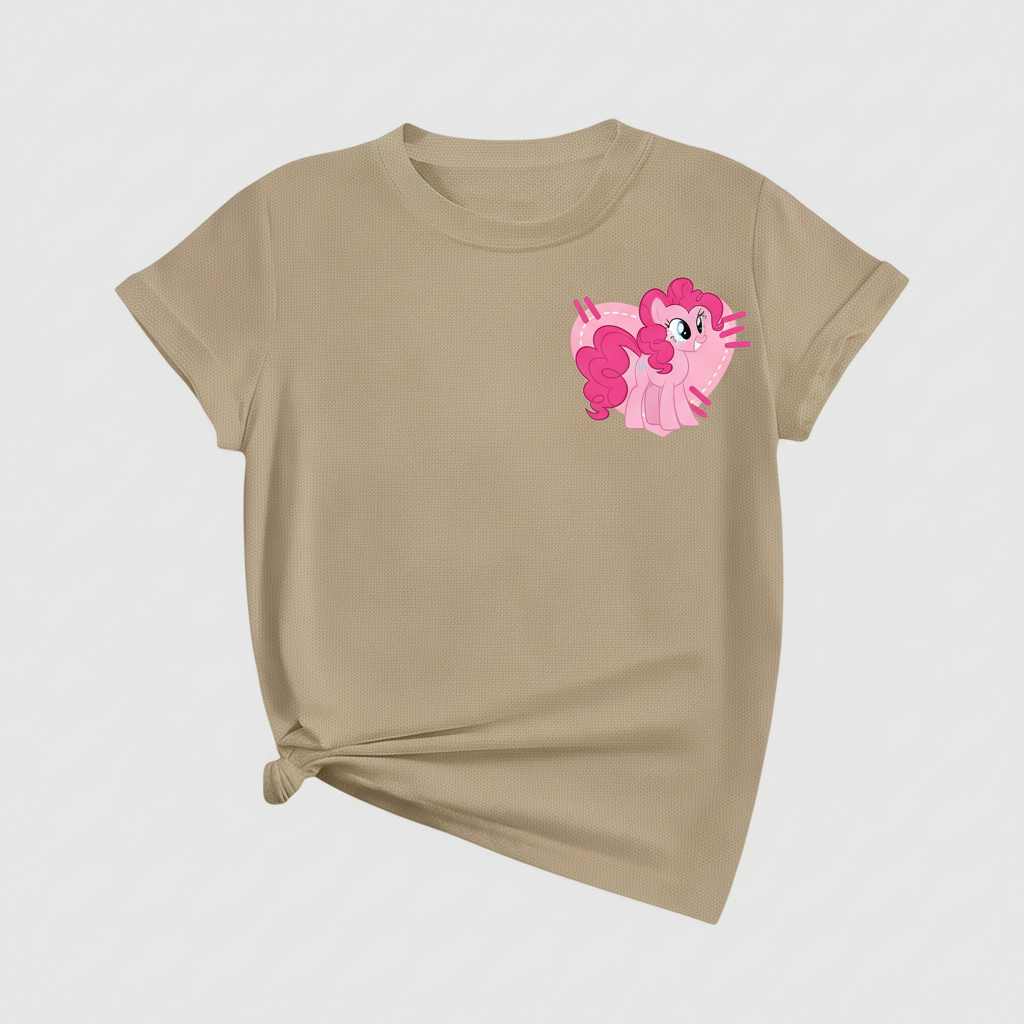 Pinkie Pie Graphic Theme Mesh Short Sleeve T Shirt For Girls