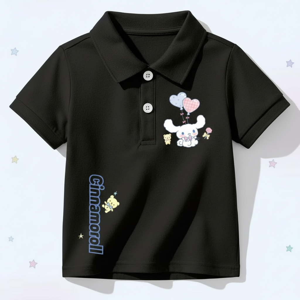 Cinnamoroll Double Sided Cartoon Print Casual Polo T Shirt For Girls