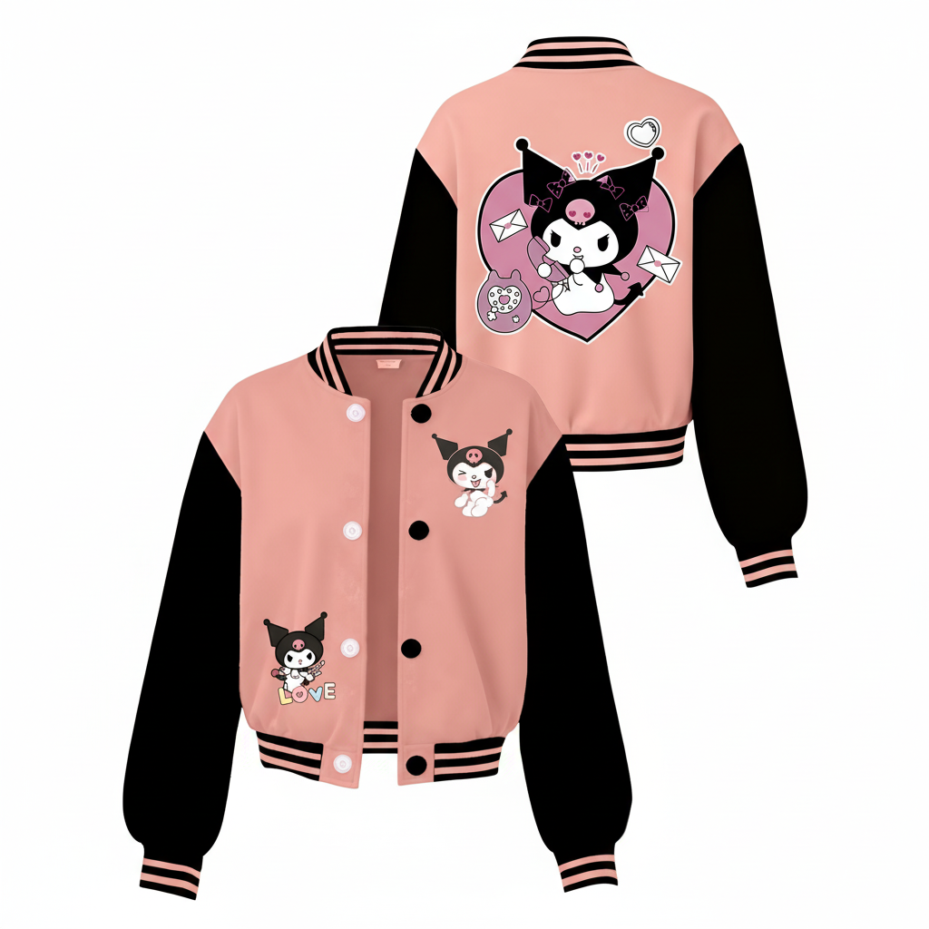 Stylish Kuromi Inspired Customized Jacket For Girls 