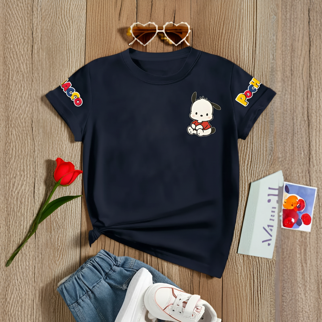 Double Sided Pochacco Printed Short Sleeve T Shirt