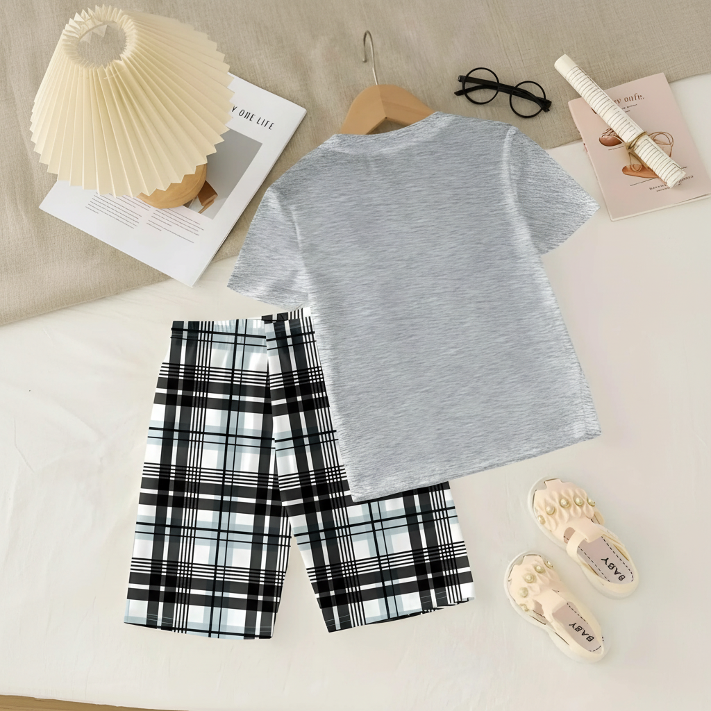 Let Me Sleep Text Print Top And Shorts Sleepwear Pajama Set For Girls