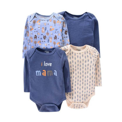 4Pc Newborn Baby Long Sleeve Jumpsuits-Children Cloth Shop