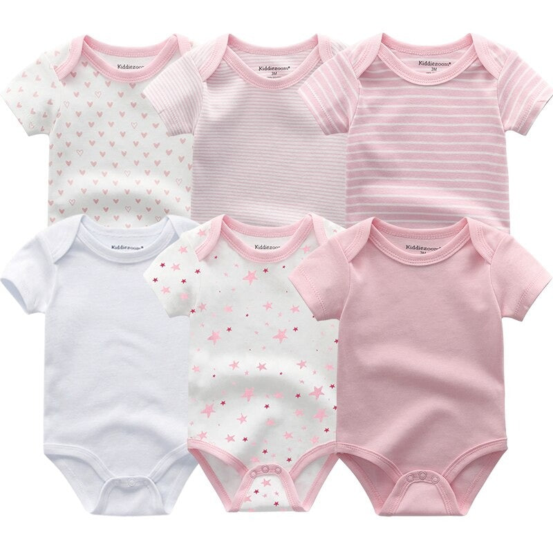 6Pcs Short Sleeve Newborn Unisex Baby Rompers-Children Cloth Shop