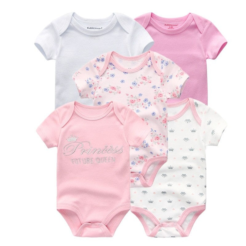 5Pcs Multicolor Unicorn Girls Bodysuit Sets-Children Cloth Shop